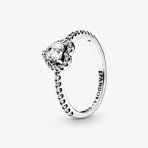 Pandora Silver Elevated Heart Ring